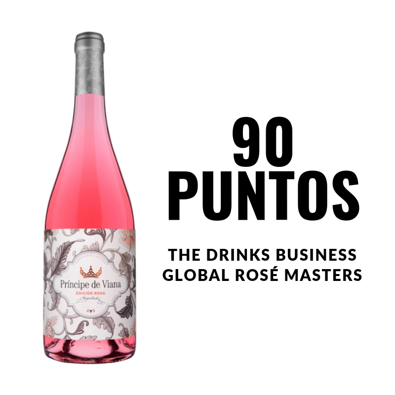 Príncipe de Viana  Edición Rosa 2017  90 puntos  THE DRINKS BUSINESS’  GLOBAL ROSÉ MASTERS