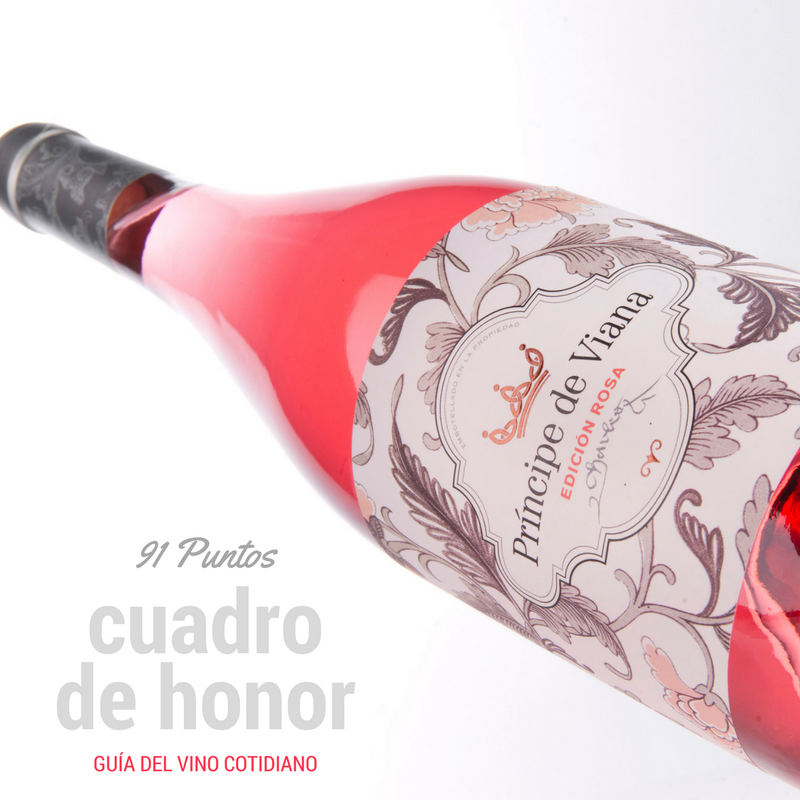 Príncipe de Viana Edición Rosa 91 puntos y Cuadro de Honor Guía del Vino Cotidiano