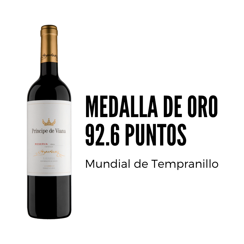 Príncipe de Viana Reserva 2014 92,6 puntos + ORO Concurso Mundial de Tempranillo