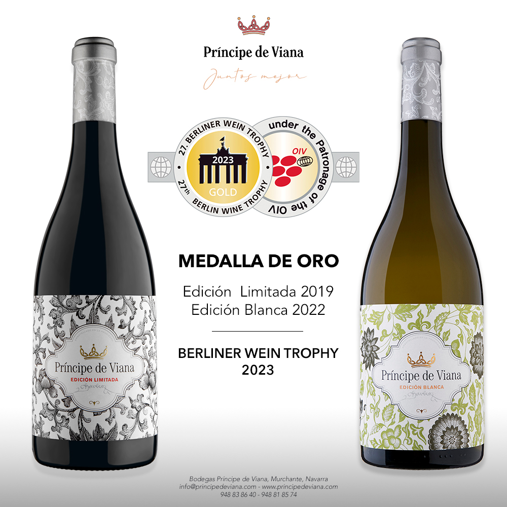 Príncipe de Viana Edición Limitada y Edición Blanca reciben medalla de oro en Berliner Wein Trophy