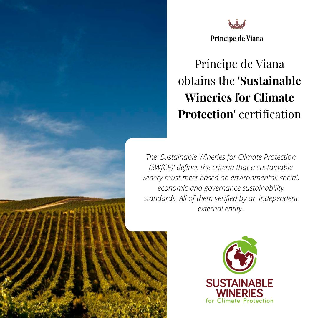 Príncipe de Viana obtains the ‘Sustainable Wineries for Climate Protection’ certification