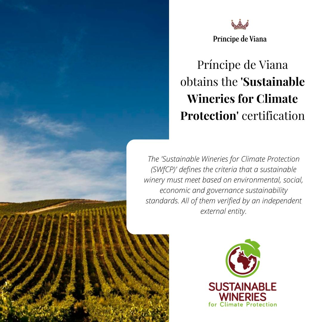 Príncipe de Viana obtains the ‘Sustainable Wineries for Climate Protection’ certification