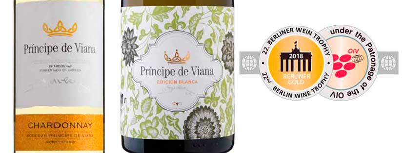 Príncipe de Viana Chardonnay y Príncipe de Viana Edición Blanca Medalla de Oro BERLINER WEIN TROPHY
