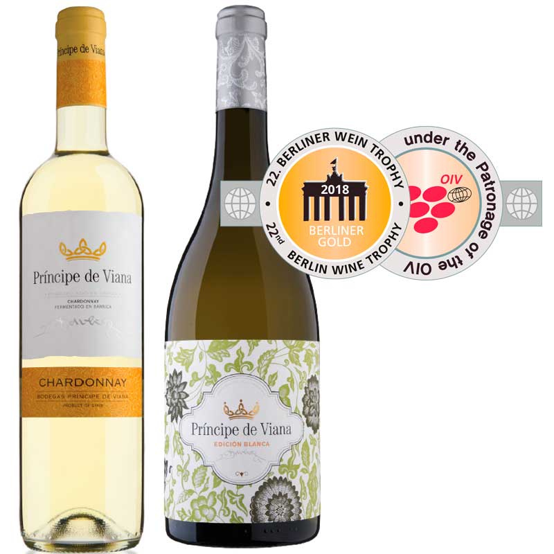 Príncipe de Viana Chardonnay y Príncipe de Viana Edición Blanca Medalla de Oro BERLINER WEIN TROPHY